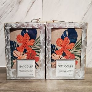 2 Front Seat Covers Floral Embellished Swarovski